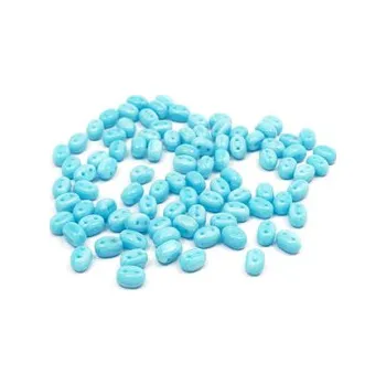 Dětské navlékací korálky Dvoudírkový rokajl světle modrá 10g