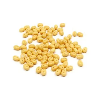 Dětské navlékací korálky Dvoudírkový rokajl žlutohnědá 10g