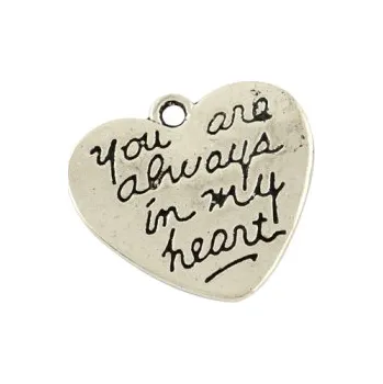 Přívěsek Přívěsek srdce you are always in my heart 22x22mm