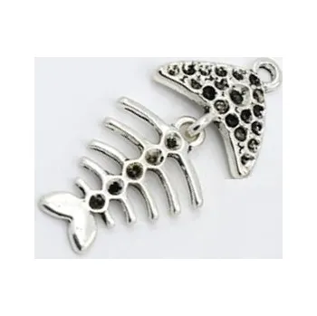 Přívěsek rybí kostra 45x22mm