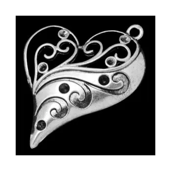 Přívěsek Přívěsek srdce s ornamenty 40x32mm