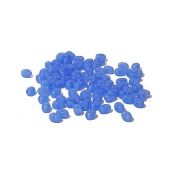 Dětské navlékací korálky Dvoudírkový rokajl modrá mléčná 10g