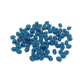 Dětské navlékací korálky Dvoudírkový rokajl petrolejová průhledná 10g