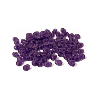 Dětské navlékací korálky Dvoudírkový rokajl švestková průhledná 10g