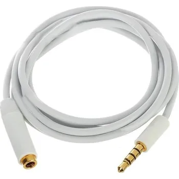 Audio prodlužovací kabel iPhone 5/4 / 4S / 3 / iPad / iPod - bílý