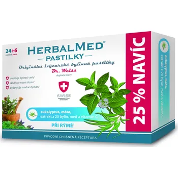 Přírodní produkt Dr. Weiss HerbalMed pastilky eukalypt/máta + C
