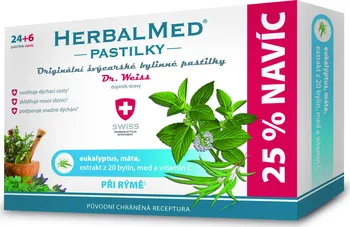 Přírodní produkt Dr. Weiss HerbalMed pastilky eukalypt/máta + C