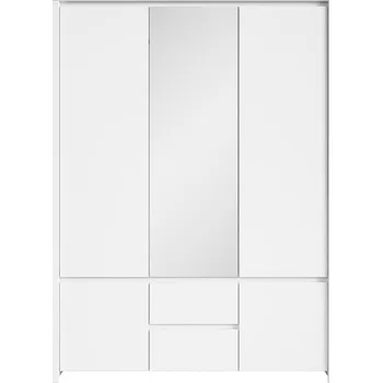 Šatní skříň BRW Kaspian SZF5D2S bílá/matná bílá