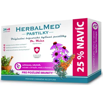 Přírodní produkt Dr. Weiss HerbalMed pastilky echinacea/rakytník + C