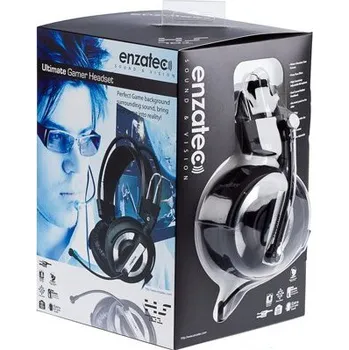 Sluchátka sluchátka s mikrofonem HS 701N, ENZATEC, černé (poslední 1 ks skladem)