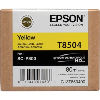 Epson žlutý (yellow) inkoust, T850400, ink , 80 objem tiskové náplně, pro Epson Epson SureColor SC-P800