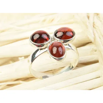 Prsten Granát prsten květ Ag 925/1000