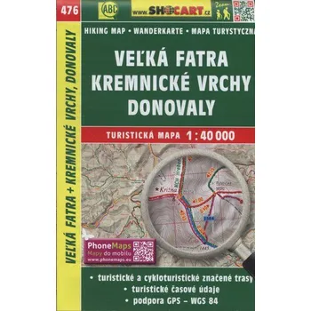 Veľká Fatra, Kremnické vrchy, Donovaly (476) 1:40 000 - Shocart