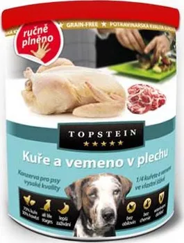 Krmivo pro psa Topstein Kuře a vemeno v plechu 800 g
