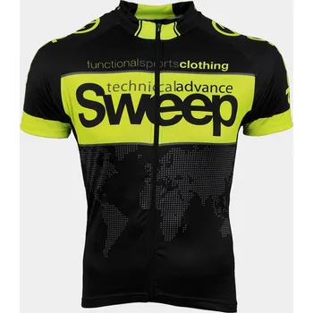 cyklistický dres SWEEP CYKLISTICKÝ DRES CLASIC CYKLO-D031 ČERNO ŽLUTÝ FLUO Velikost: XL