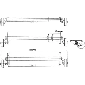 Přívěs k motorovému vozidlu Náprava AL-KO Plus B 1800-9 1800 kg a=1750 mm, c=2250 mm, 2361, 112x5, zesílené patky