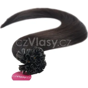 Příčesek czVlasy.cz Asijské vlasy na metodu keratin odstín 1B Délka: 51 cm, Hmotnost: 0,5 g/pramínek, REMY kvalita