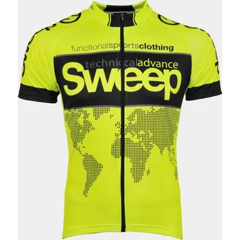 cyklistický dres SWEEP CYKLISTICKÝ DRES CLASIC CYKLO-D031 ŽLUTÝ FLUO Velikost: M