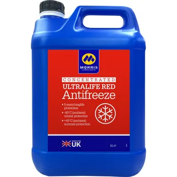 Náplň do chladiče a ostřikovače Morris Ultralife Red Antifreeze, chladicí kapalina do motoru, koncentrát, 5l (Morris Lubricants - Tradition in Excellence since 1869...)