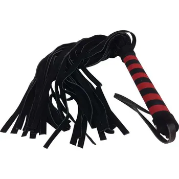 bič 35 Tails Suede Whip Black Red