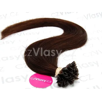 czVlasy.cz Indické vlasy na metodu keratin odstín 2 Délka: 40 cm, Hmotnost: 0,8 g/pramínek, REMY