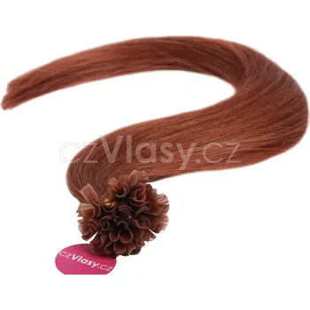 czVlasy.cz Asijské vlasy na metodu keratin odstín 33 Délka: 51 cm, Hmotnost: 0,5 g/pramínek, REMY kvalita