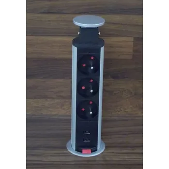 Elektrická zásuvka Výsuvný el. sloupek - 3 zásuvky 220 V + 2x USB