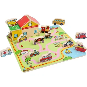 Dřevěná hračka Small Foot dřevěné puzzle, Doprava