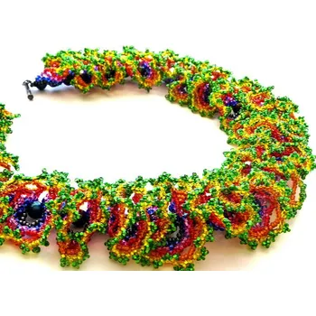 Náhrdelník Šitý náhrdelník Lesní víla