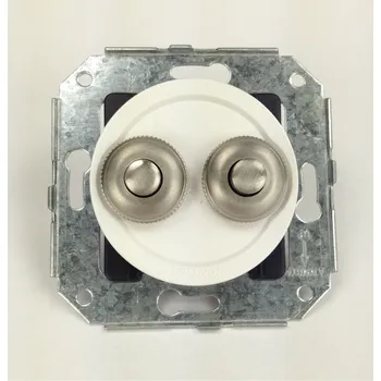 vypínač FONTINI by Font Barcelona Plastové dvojtlačítko Venezia Barva: Bílá, Tlačítka: nikl 35 343 25 2