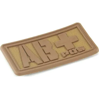 Nášivka EmersonGear PVC 3D nášivka s krevní skupinou AB+ - písková