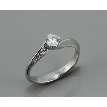 Prsten Zlatnictví U Kostela Elegantní dámský prsten z bílého zlata se zirkonem 2101 50 182588554