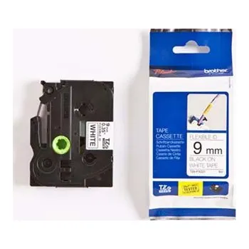 Pásek do tiskárny Brother originální páska do tiskárny štítků, Brother, TZE-FX221, černý tisk/bílý podklad, laminovaná, 8m, 9mm, flexibilní