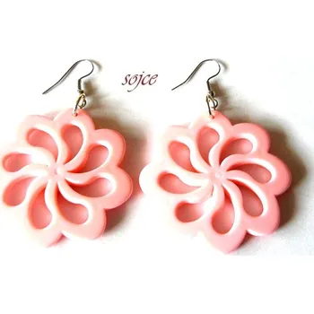 Náušnice Náušnice 1289 Růžové kytičky