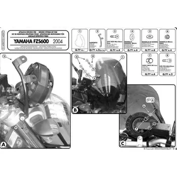 Kappa D140KITK montážní sada pro 140DK pro YAMAHA FZ6/FZ6 600 Fazer (04-06) YAMAHA FZ6 600 FAZER rok 04-06