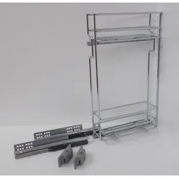 Příborník do zásuvky Výsuvný dvojkoš,VIBO,plnovýsuv quadro s tl., 150mm,levý, pro HORNÍ skříňku