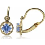 Zlatnictví U Kostela Dětské zlaté náušnice s modrým kamínkem 23600969M 182588541
