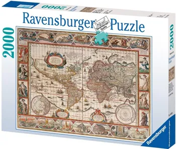 Puzzle Ravensburger Mapa světa r. 1650 2000 dílků