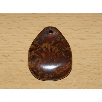 Drahý kámen Jaspis brekcie - Přívěsek - vlna - kpv11