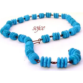 Náhrdelník Náhrdelník z korálků Tyrkysová s mědí