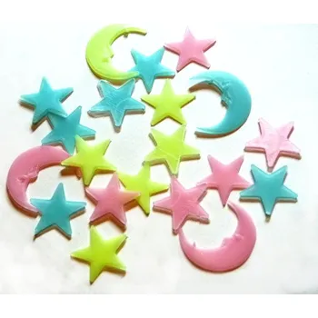 Dekorativní svítidlo Fosforeskující měsíce a hvězdičky, Sada 18 ks