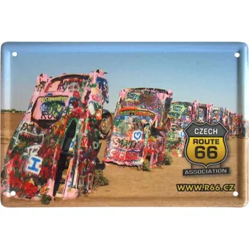 Plechová cedule Plechové cedule Route 66 Cadillac