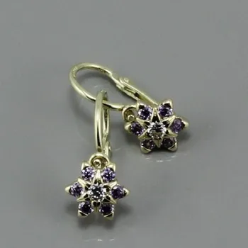 Náušnice Zlatnictví U Kostela Dětské zlaté náušničky fialové kytičky 2152 182588549