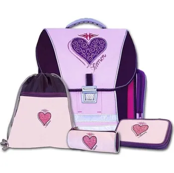 Set školních potřeb Emipo batohový set Amor fialový, 4 - dílný, 33 x 19 x 38 cm