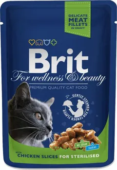 Krmivo pro kočku Brit Premium Cat kapsička Chicken Slices for Sterilised
