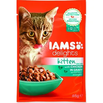 Krmivo pro kočku Iams Kitten Delights Chicken in gravy 85 g