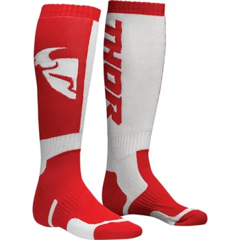 Pánské ponožky a Dětské motokrosové ponožky-podkolenky THOR MX SOCK RED/WHITE vel. 32-38 (Ponožky pro motocyklové enduro/motocross boty)