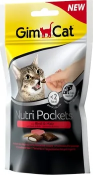 Pamlsek pro kočku GimCat Nutri Pockets hovězí a Malt-soft pasta 60 g