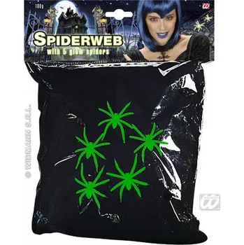 Karnevalový doplněk Pavučina s pěti pavouky černá