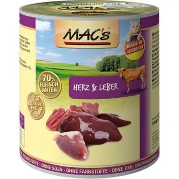 Mac's Cat konzerva srdce/játra, 800 g